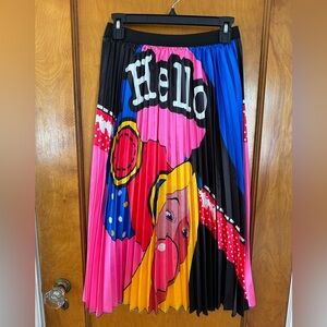 Colorful Graphic Pleated Skirt